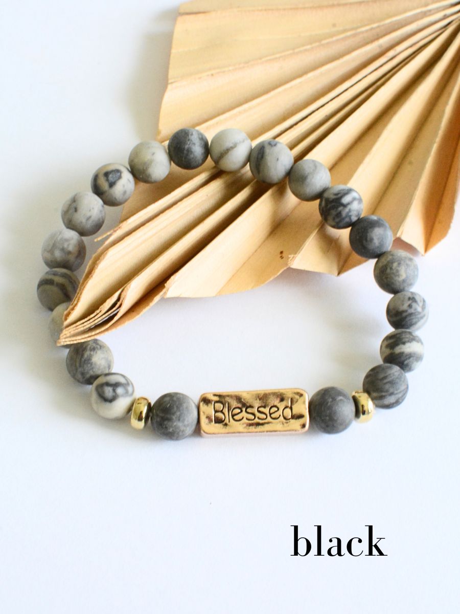 Stone stretch inspirational bracelets