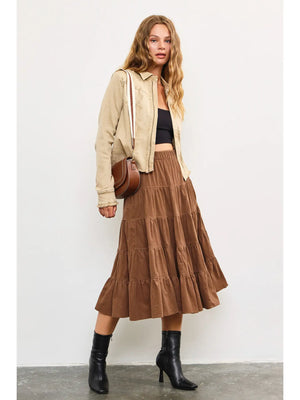 Tiered Mocha Skirt