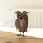 RUSTIC BARN OWL FIGURE BROWN