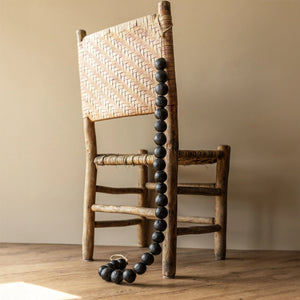 LACHLAN BEAD GARLAND BLACK TERRACOTTA & JUTE