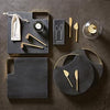 Anthracite Board with Brass Handles - Round