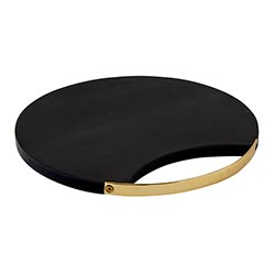 Anthracite Board with Brass Handles - Round