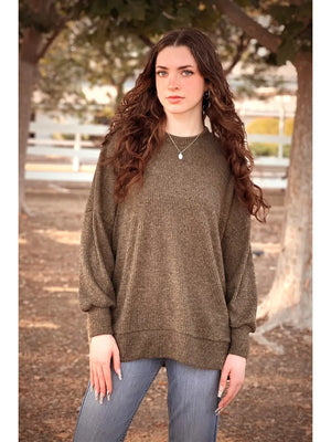 Olive  Ribbed Sweater