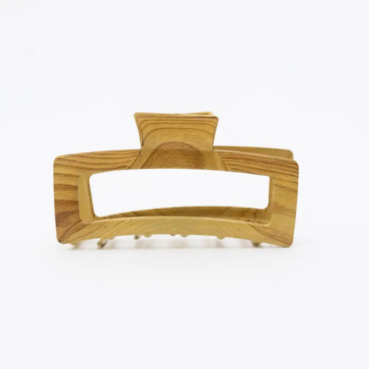 Retro Wood Print Metal Hair Claw Clip