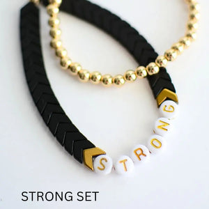 Black & Gold Inspirational Bracelets