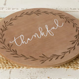 Wooden Lazy Susan - Thankful