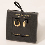 Secret Box Gold Dipped Mini Huggie Earrings