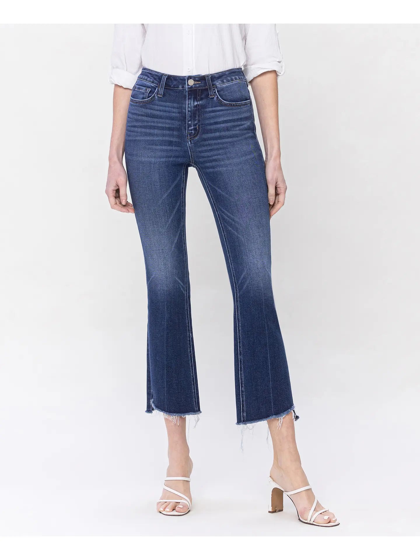 Dark High Rise Kick Flare Jeans