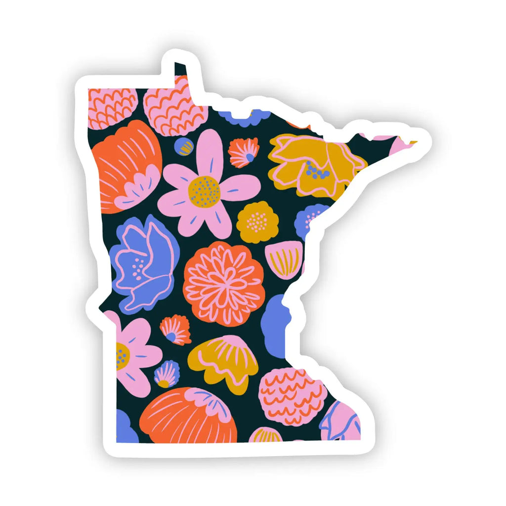 Minnesota Sticker - Colorful Flower