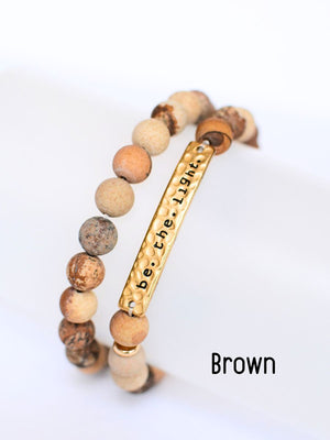 Stone stretch inspirational bracelets