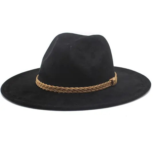 Dandy Belt Wide Brim Suede Panama HAT