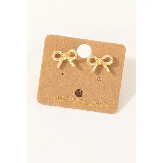 Ribbon Bow Stud Earrings