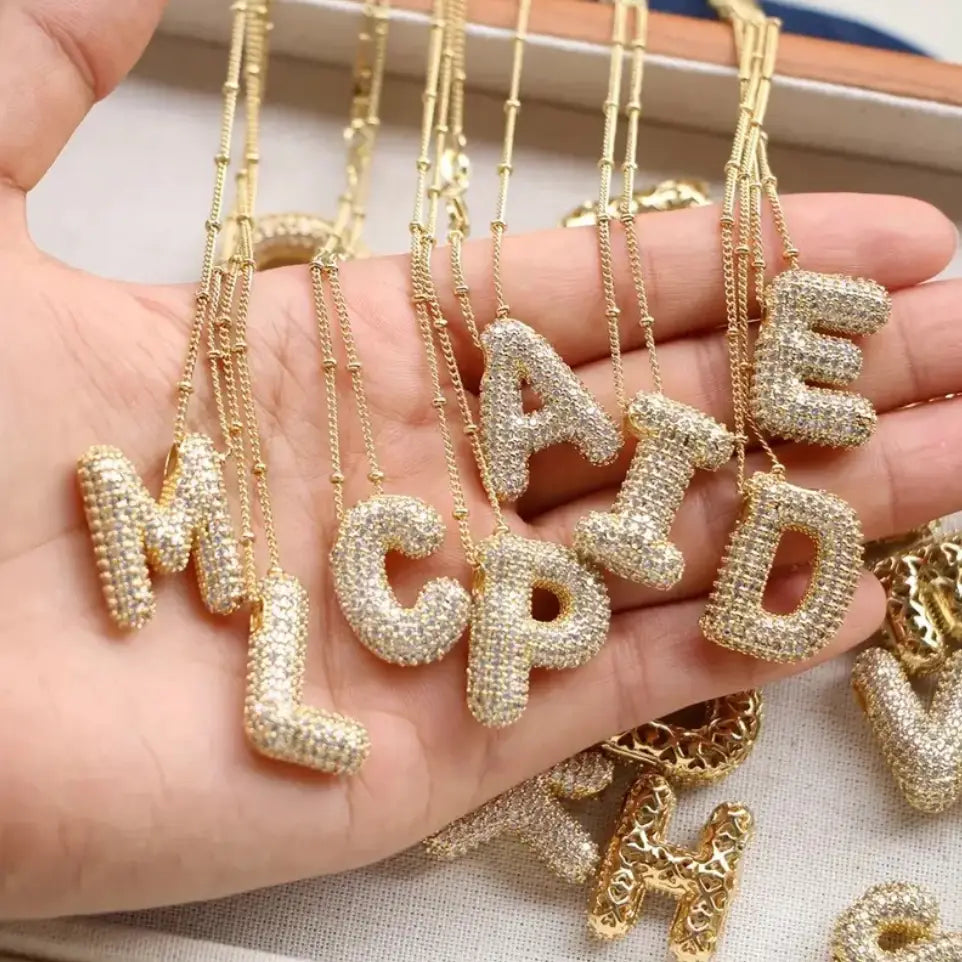 Bubble Initial Necklaces