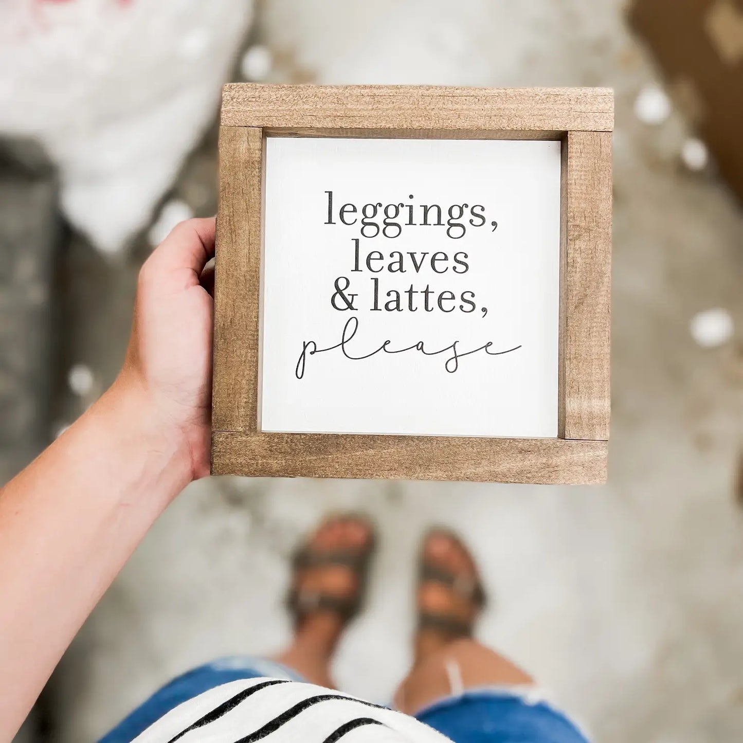 Leggings, Leaves and Lattes, Please | Fall Wood Sign