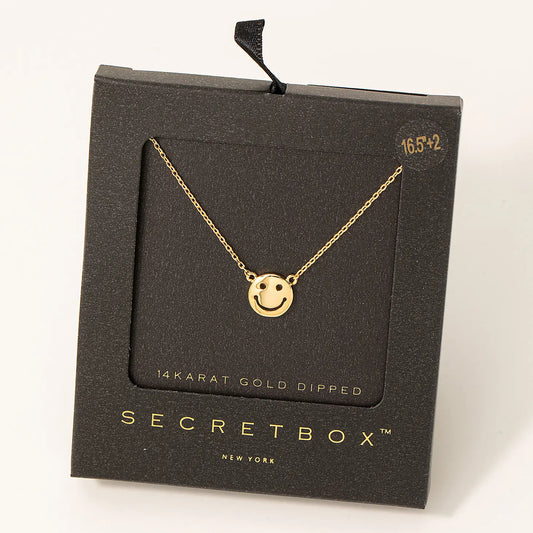 Secret Box Smiley Face Charm Necklace