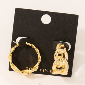 Gold Dipped Chain Link Hoop Earrings