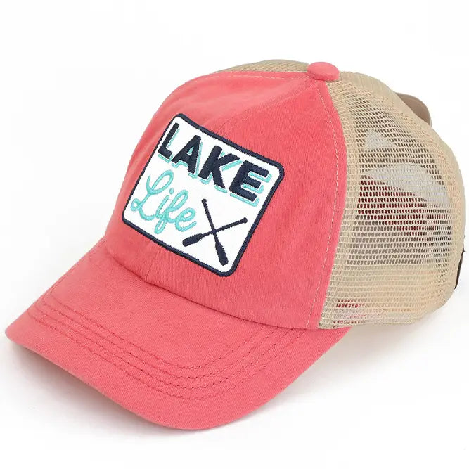 Lake Life Patch Criss-Cross Pony Cap