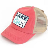 Lake Life Patch Criss-Cross Pony Cap