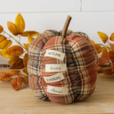 Fall Plaid Pumpkin with Patch - Autumn Leaves