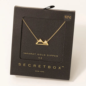 Secret Box Gold Dipped Mountain Pendant Necklace
