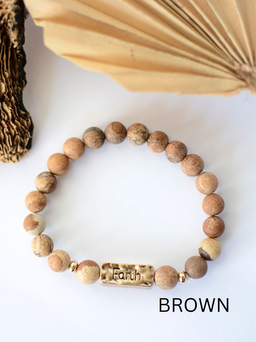 Stone stretch inspirational bracelets