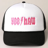 Yeehaw Letter Graphic Embroidered Foam Trucker Hat