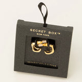 Secret Box Gold Dipped Square Hoop Earrings