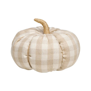 Lrg. Tan Check Fabric Pumpkin