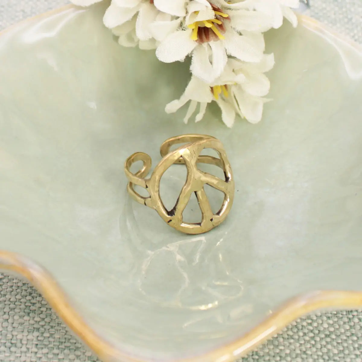 Woodstock Vibes Peace Sign Ring