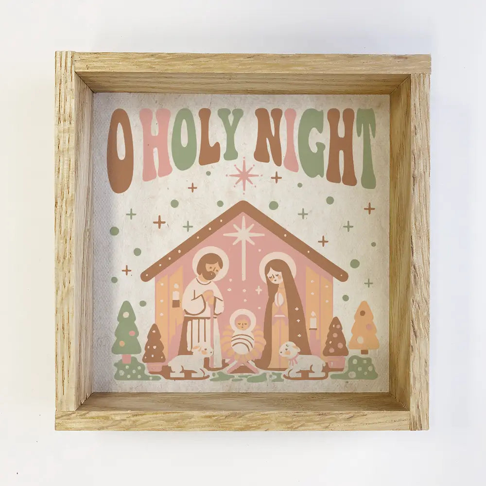 Retro O Holy Night Nativity Sign