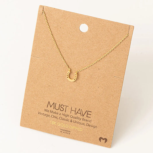 Mini Horseshoe Pendant Necklace