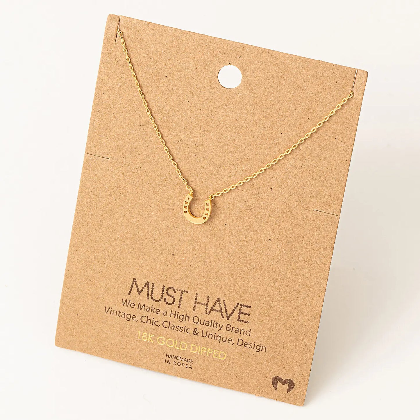 Mini Horseshoe Pendant Necklace