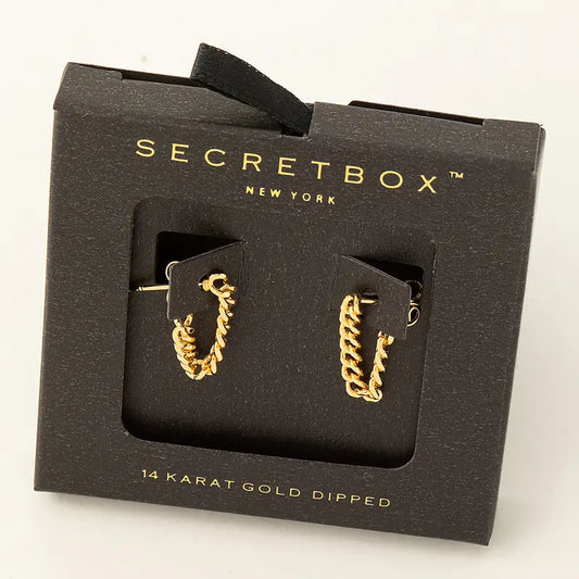 Secret Box Mini Chain Link Thread Earrings