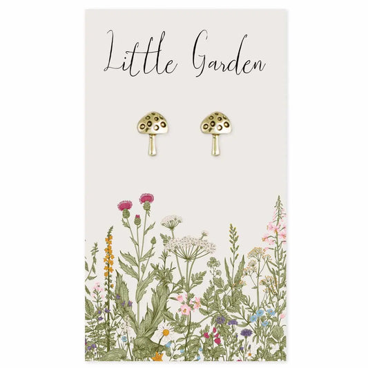 Little Garden Gold Mushroom Post Earrings