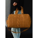 Mustard Cable Knit Duffel