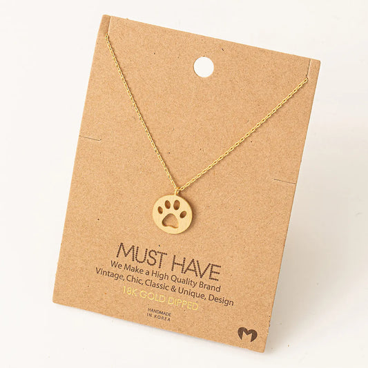 Paw Print Pendant Necklace