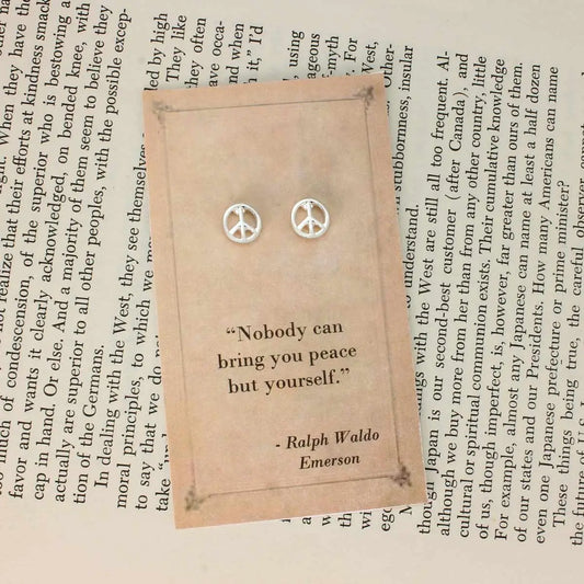 Literary Quote Peace Post Earrings