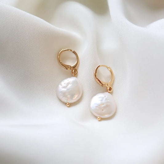 Pearl Huggie Earrings