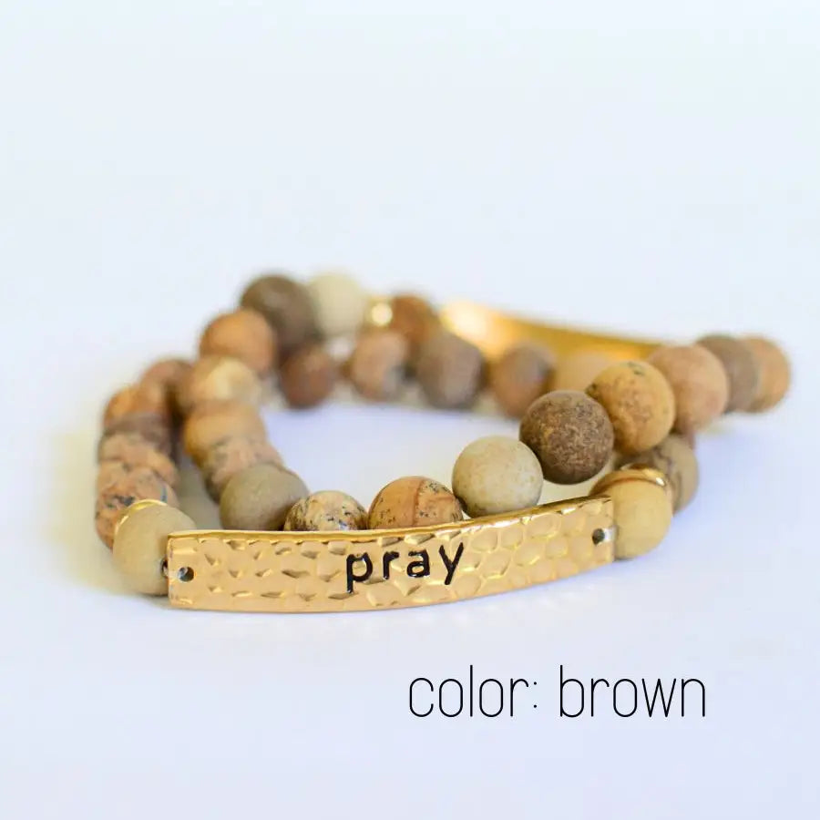 Stone stretch inspirational bracelets