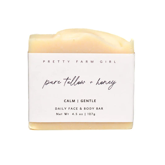 Pure Tallow + Honey Fragrance Free Goat Milk Handmade Soap Bar