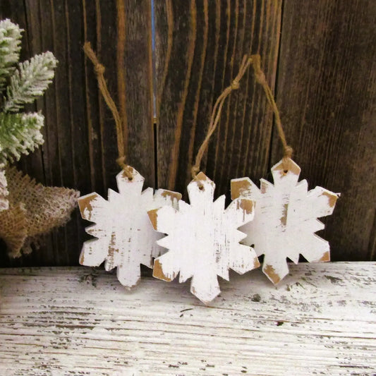 Rustic Wood Snowflake Ornament