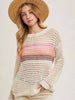 Color Block Open Knit Sweater