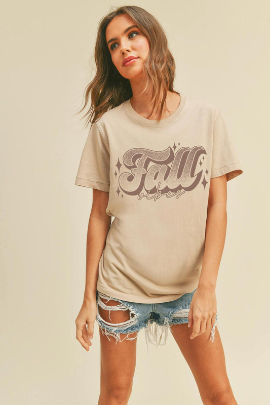 Tan Fall Vibes Graphic Tee