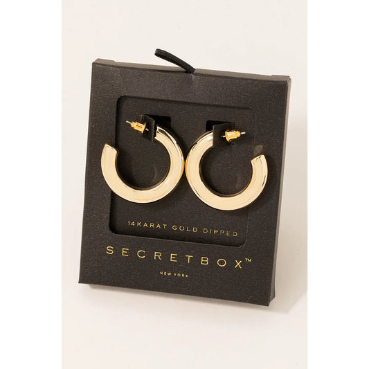 Secret Box Tube Hoop Earrings