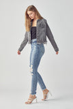 Gray Vintage Washed Denim Jacket