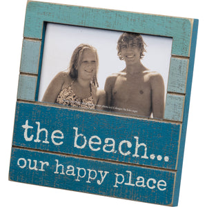 Slat Plaque Frame - The Beach Our Happy Place