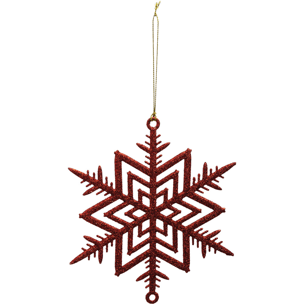 Ornament - Large Red Snowflake
