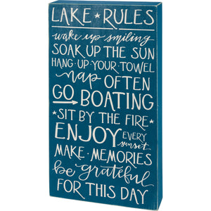 Box Sign - Lake Rules