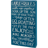 Box Sign - Lake Rules