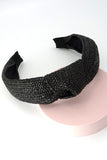 Wide Knotted Headband-Straw